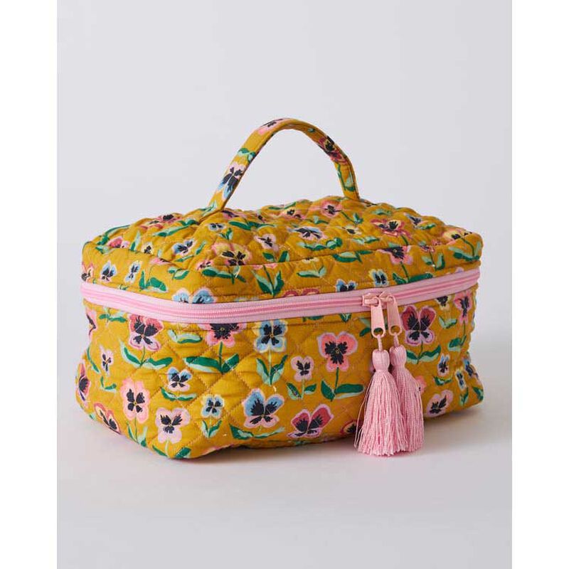 Kip&Co Pretty Pansy Quilted Cotton Toiletry Case One Size image number 2